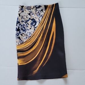 Clover Canyon Colorful Scuba Neoprene Pencil Skirt Bold Pull On Stretchy Small